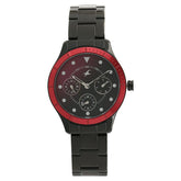 Fastrack All Nighters Quartz Women's Multifunction Watch Analog, Bicolour Dial Black Stainless Steel  Strap, 6163KM02